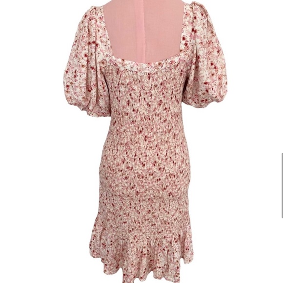 Anthropologie | Another Love Pink Smocked Floral Mini Dress NWT size small - Picture 5 of 11